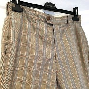 Paul Smith London - Medium Dress Pants - Beige/Orange Check Plaid - 80% OFF SALE